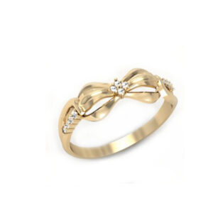 Золотое кольцо с бантом