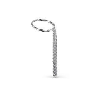 Серебряное кольцо с подвижной цепью